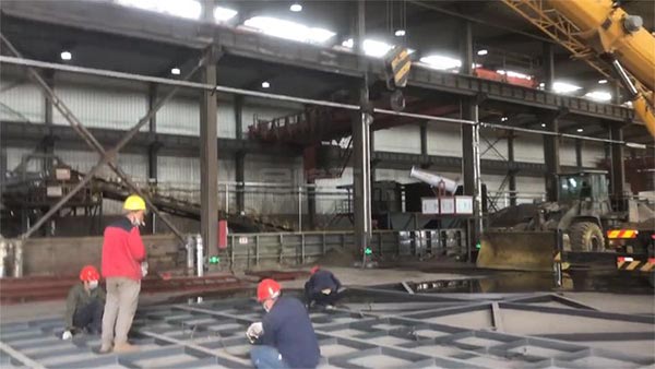 甘肅化灰機車間煙氣處理設備安裝中